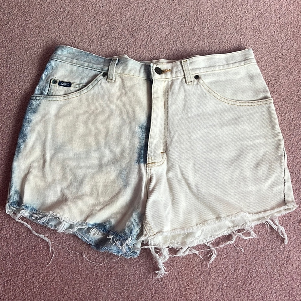 LEE Blue and White Denim Shorts